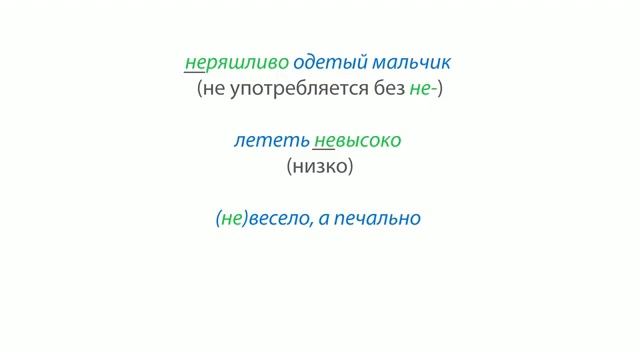 34. Русский язык 7 класс - Слитное и раздельное написание НЕ с наречиями на — О и — Е. смотреть онлайн