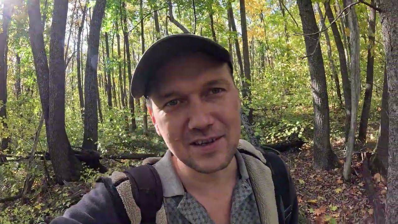 ОТец ищет грибы 15 октября. Нашёл только гадюку.