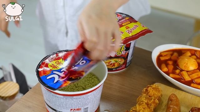 ASMR MUKBANG| 편의점 직접 만든 불닭볶음탕면 떡볶이 양념치킨 김밥 먹방 & 레시피 FRIED CHICKEN AND Tteokbokki EATING