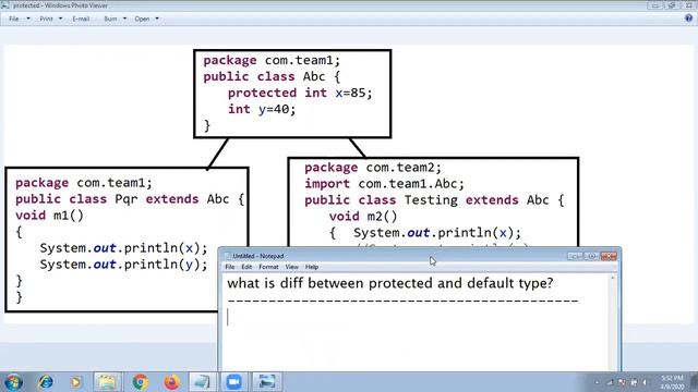 what is the difference between protected and default in java| by krishna Reddy смотреть онлайн