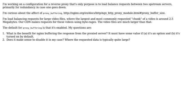 DevOps & SysAdmins: nginx reverse proxy: buffer responses? смотреть онлайн