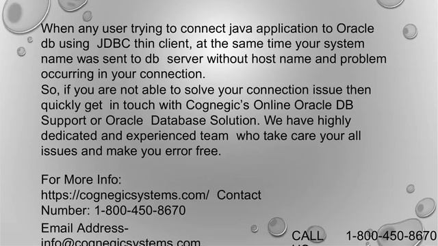 Troubleshoot your Oracle DB Connection Issue? Contact to Database Administration for Oracle смотреть онлайн