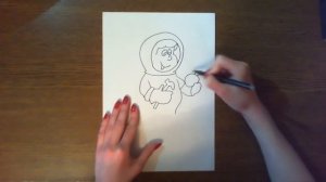 Простые рисунки | учимся рисовать космонавта в день космонавтики