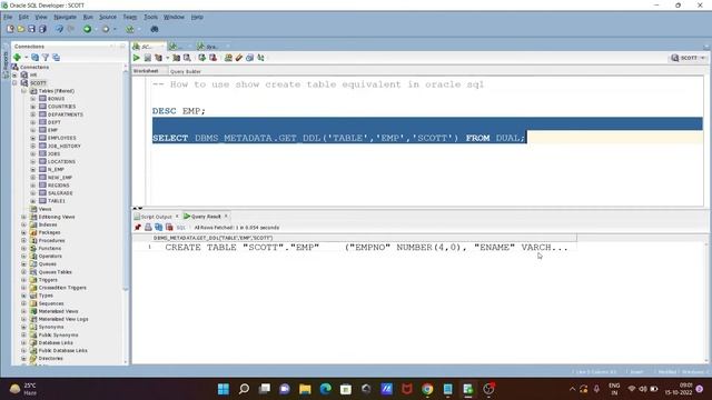 Show Create Table Equivalent in Oracle смотреть онлайн