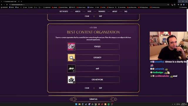 Squeex Votes for the BEST STREAMERS of 2023! (The Streamer Awards) смотреть онлайн