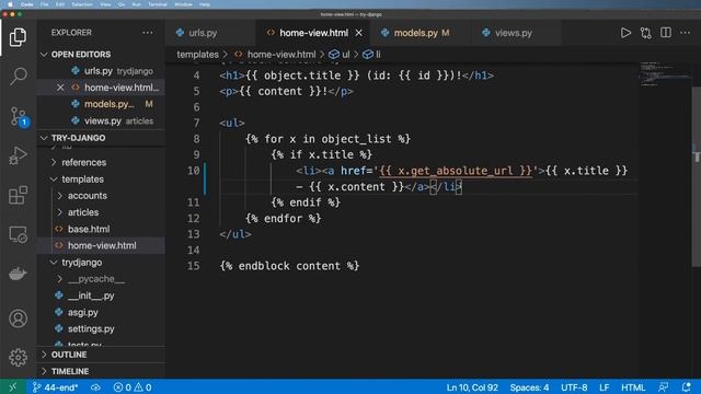44 - get absolute url - Python & Django 3.2 Tutorial Series смотреть онлайн
