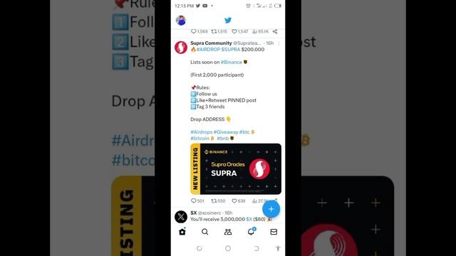 New & Free Airdrop SUPRA Oricles 2023 _ $500 instant withdraw _listed on all exchange?like binanac смотреть онлайн