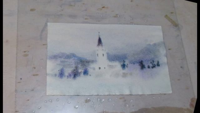 Акварель по сырому на Индийской бумаге ручной работы // Пишем пейзаж. Особая энергия акварели. смотреть онлайн