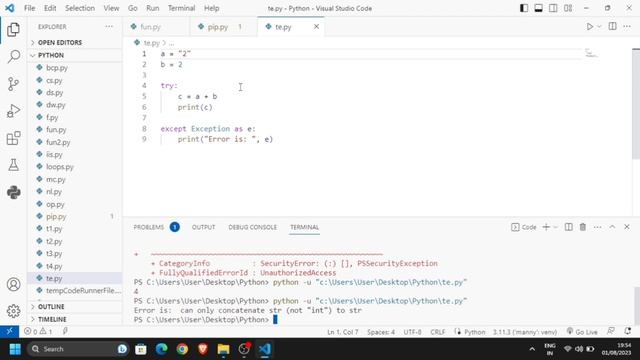 Exception Handling (try and except) in Python. #17 смотреть онлайн