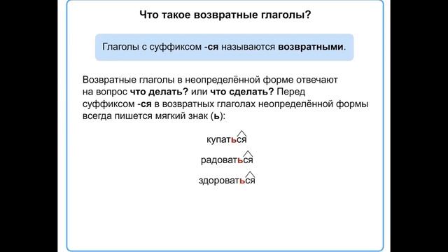 Возвратные глаголы с тся или ться смотреть онлайн