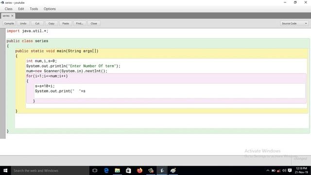 Print series 1 12 123 1234 12345 in Java (Hindi) смотреть онлайн