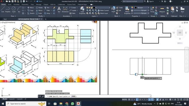 ORTHOGRAPHIC PROJECTIONS PROBLEM SOLVING IN AUTOCAD SOFTWARE смотреть онлайн