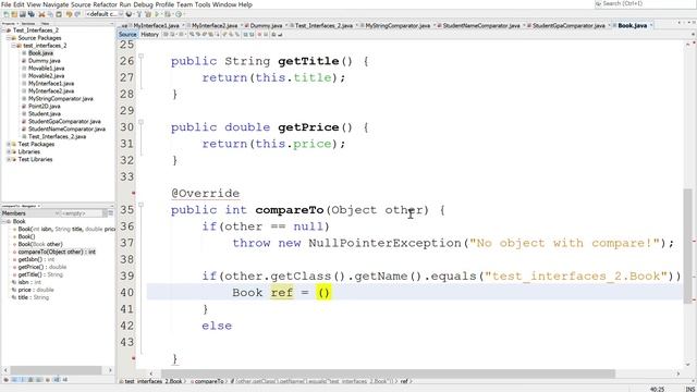 Implementing Comparable Interface Example 2 (Book Class) смотреть онлайн