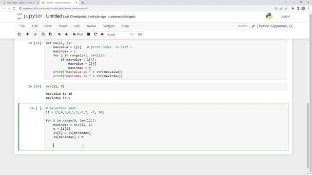 Selection Sort in python and java смотреть онлайн