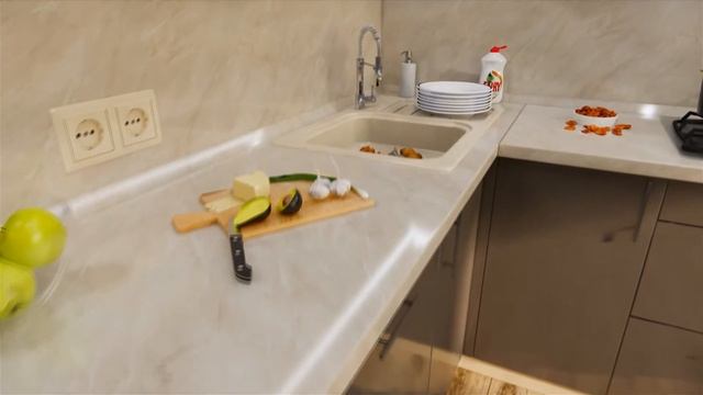 Мокко, Ваниль, Мрамор Аргентина и каменная мойка смотреть онлайн