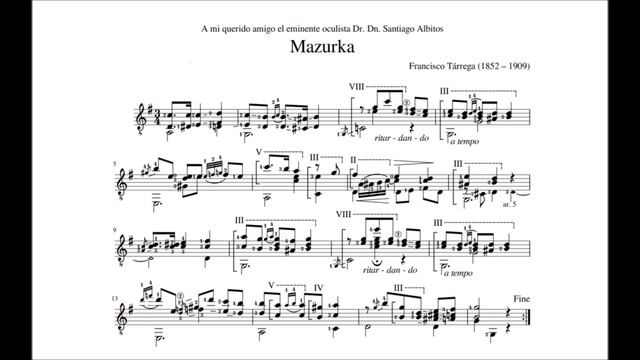 Francisco Tárrega - Mazurka in G Major смотреть онлайн