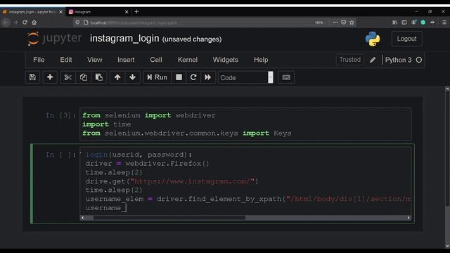 Instagram login using Selenium: Python Library смотреть онлайн