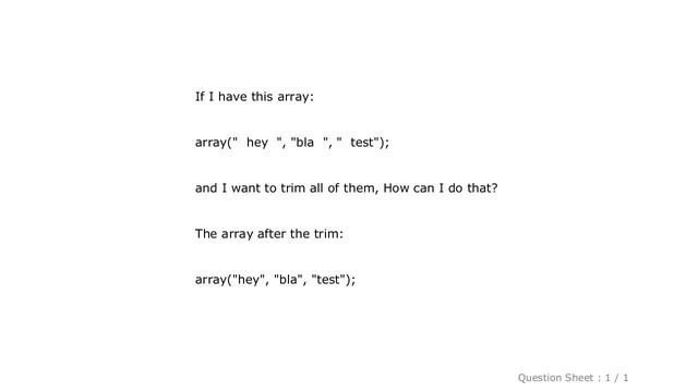 PHP : How can I trim all strings in an Array? смотреть онлайн
