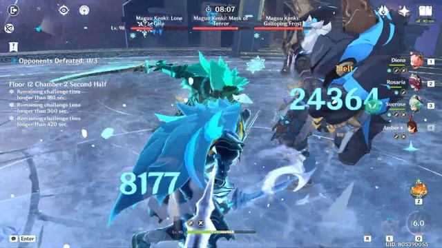 Spiral Abyss 3.4 - Quicken Collei / Bunny Amber - Floor 12 9-star Run - Outrider Cup Low Cost Entry