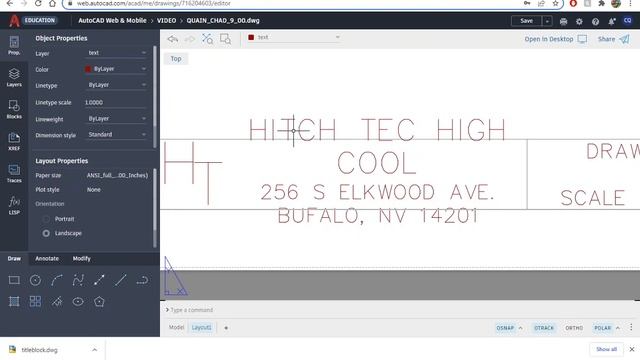 How to create your titleblock in Web AutoCAD using text edit (MTextEdit) смотреть онлайн