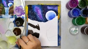 Как нарисовать водопад гуашью поэтапно. Красивый пейзаж гуашью для начинающих