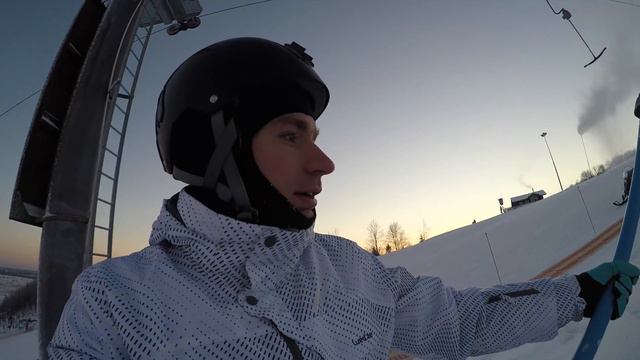 Сноуборд в -23. Обучение. Часть 3. Туутари Парк. Осваиваю бугельный подъёмник. смотреть онлайн