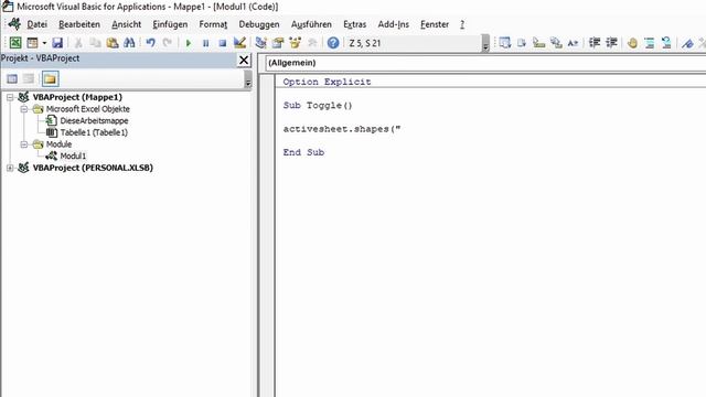 Toggle-Button: Objekte/Bilder ein- und ausblenden | Excel VBA смотреть онлайн