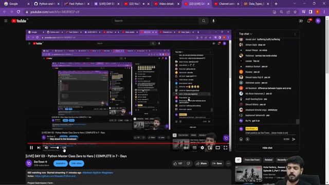 [LIVE] DAY 03 - Python Master Class Zero to Hero | COMPLETE in 7 - Days смотреть онлайн