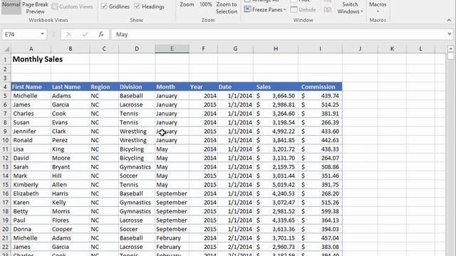 Excel 2016 - Views - Worksheet Views смотреть онлайн