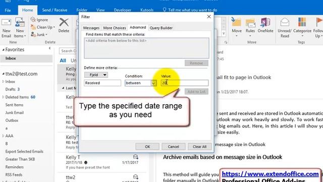 How to export emails by date range to Excel files or PST files in Outlook смотреть онлайн