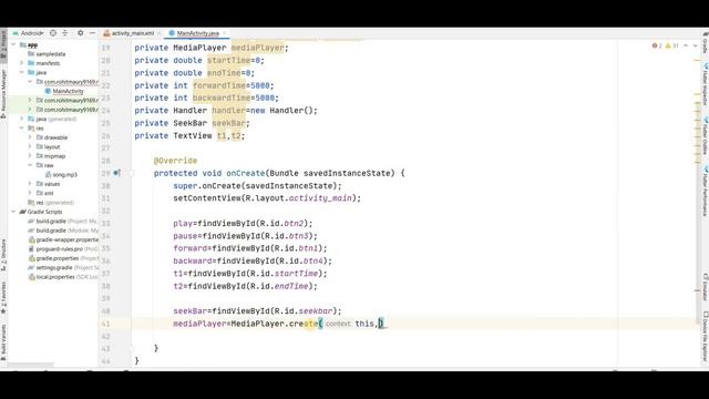 Music Player in Android | Media Player | Android Tutorial смотреть онлайн
