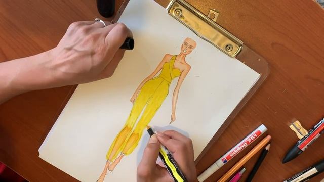 How to drawing fashion design Ep4 Fashion design drawing step by step смотреть онлайн