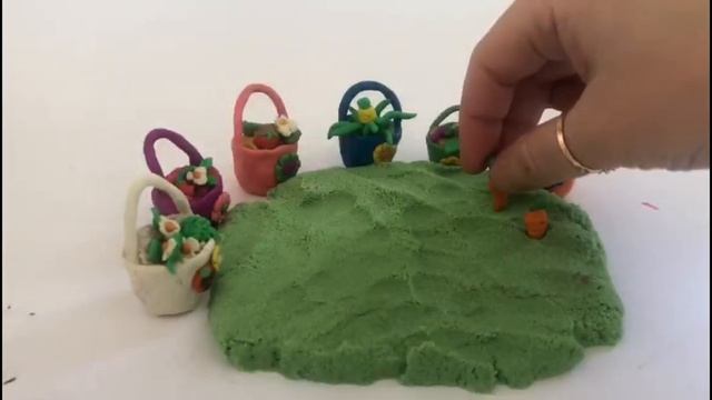Огород из кинетического песка и пластилина...Garden Of Kinetic Sand And Plasticine