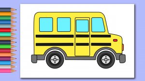 Раскраска Машинки - Автобус.  Развивающее видео для малышей