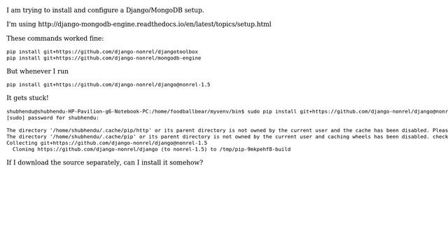 pip install is stuck at cloning - is it possible to download the package separately, store it... смотреть онлайн