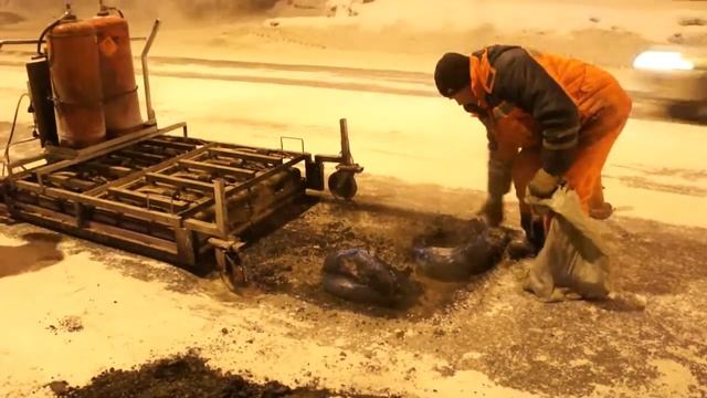 #Асфальт_зимой. Укладка асфальта в Новосибирске