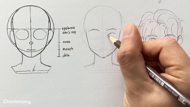 How to draw face for beginners (free template) Easy way to practice :) смотреть онлайн