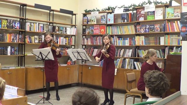 Концерт в книжном. И.С.Бах. Ж.Леклер. Ж.Масснэ. Э.Григ. Д.Шостакович. 2 часть смотреть онлайн