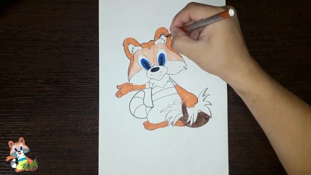 Раскраска Крошка Енот / Coloring Little Raccoon / Как раскрасить Крошку Енота смотреть онлайн