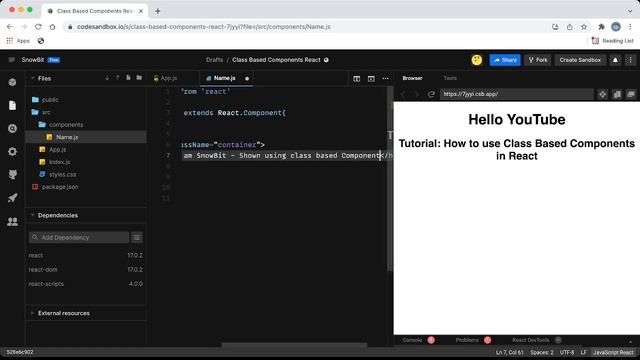 Tutorial: How to use Class-based Components in React JS смотреть онлайн