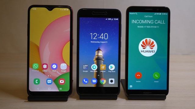 Samsung A01 vs Xiaomi Redmi Go vs Huawei Y5 Lite Incoming Calls смотреть онлайн