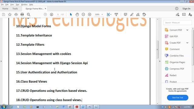 Python Django Realtime Project | Online Training | MS Technologies смотреть онлайн