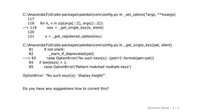 Pandas : OptionError: "No such keys(s): 'display.height'" смотреть онлайн