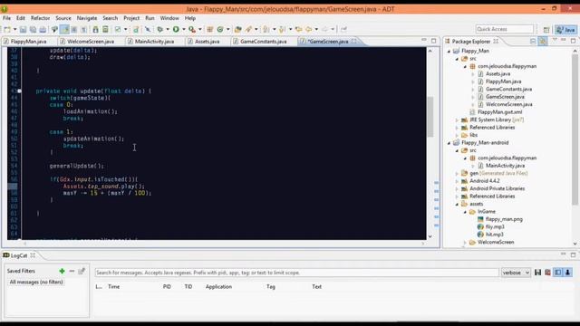 Detecting collision 06 : Android game development Tutorial Flappy Man смотреть онлайн