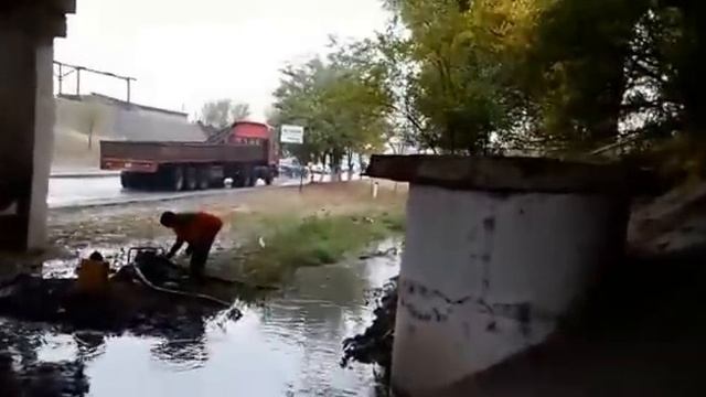 Откачка воды по Ленгерскому шоссе