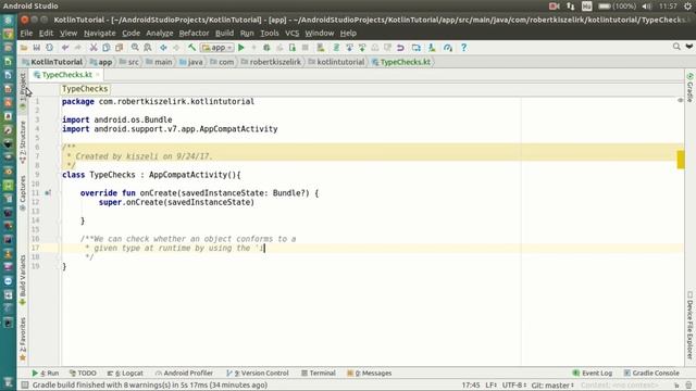 Android Kotlin Tutorial #151 - Type Checks and Casts - 'is' and '!is' смотреть онлайн