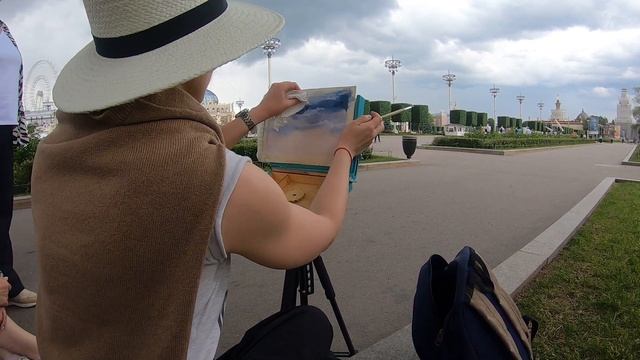 Акварель, Калина Татьяна Львовна. Пленэр, ВДНХ. смотреть онлайн