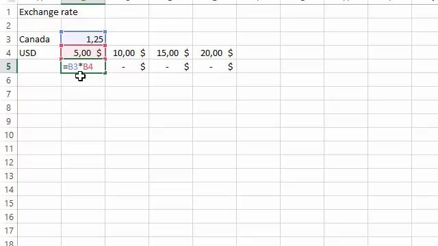 Excel: exercice with exchange rate смотреть онлайн