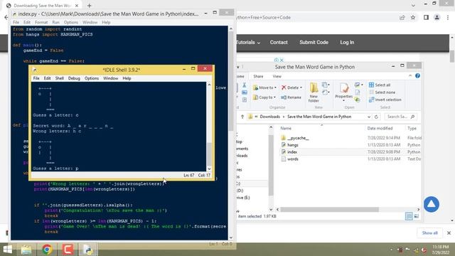 Save the Man Word Game in Python смотреть онлайн