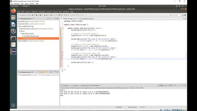 PBwJ: Intro to OOP, Liang Ch 09 Listing 01 смотреть онлайн